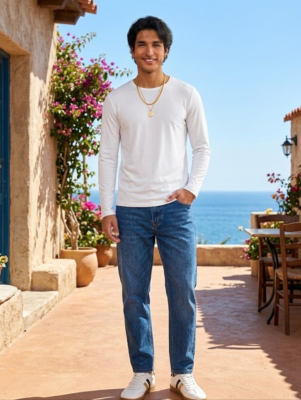 La Perla Men's Long Sleeve Shirt in White